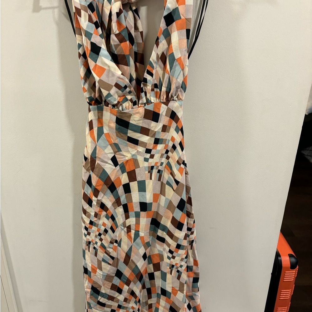 Forever 21 Multicolored Geometric Halter Wrap Sundress